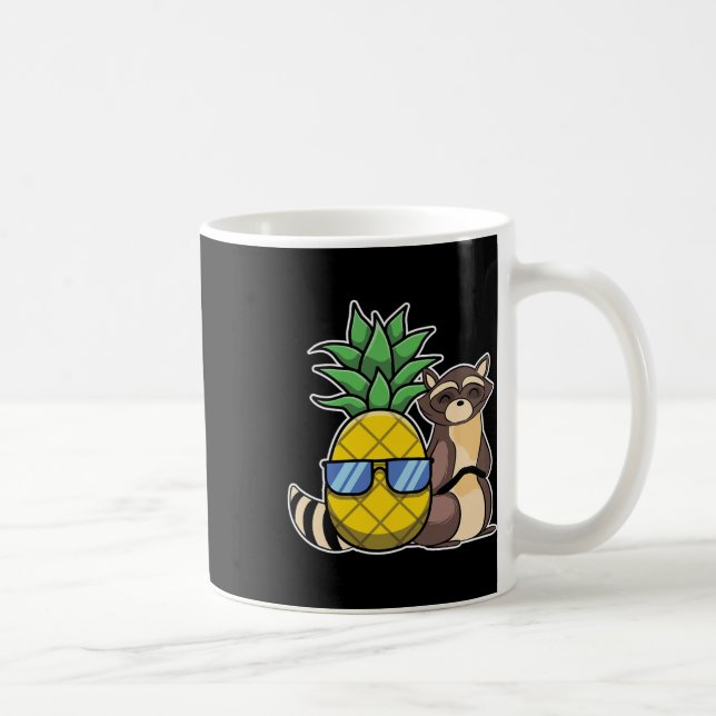 Pineapple Aloha Beacher Hawaii Raccoon Gift - Raco Kaffemugg (Höger)