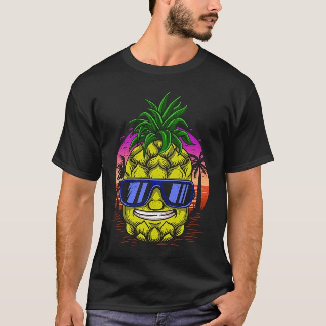 Pineapple Aloha Honolulu Tropical T Shirt (Framsida)