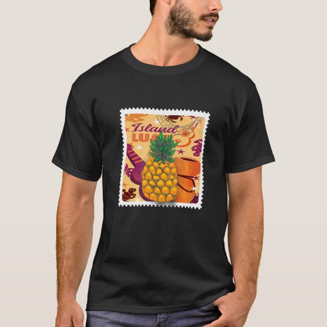 Pineapple Aloha Honolulu Tropical T Shirt (Framsida)