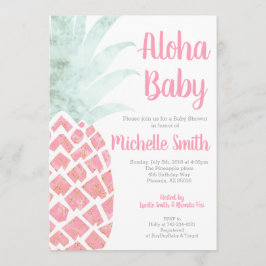Pineapple Aloha Summer Tropical Fruit Baby Shower Inbjudningar