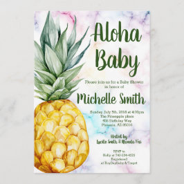 Pineapple Aloha Summer Tropical Fruit Baby Shower Inbjudningar