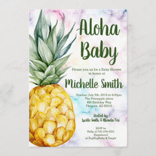Pineapple Aloha Summer Tropical Fruit Baby Shower Inbjudningar