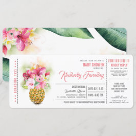 Pineapple Beach Boarding Pass Biljett Baby Shower Inbjudningar