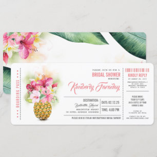 Pineapple Beach Boarding Pass Biljett Möhippa Inbjudningar