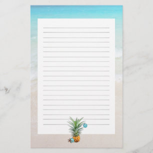 Pineapple Beach Jul-länkat skrivpapper Brevpapper