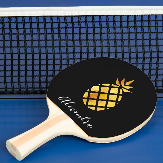 Pineapple Black guld monogram-skript Pingisracket (Insitu)