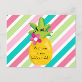 Pineapple blir min Bridesmaid Inbjudan Vykort