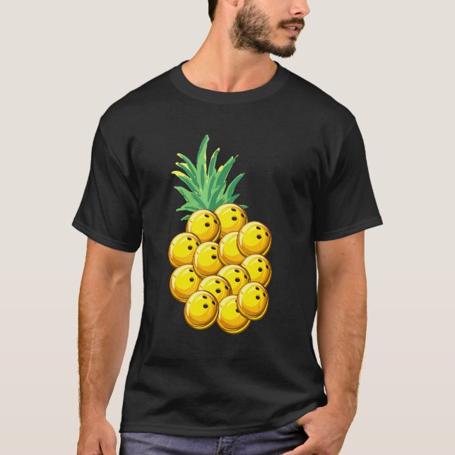 Pineapple Bowling Hawaiian Aloha Beach Hawaii T Shirt (Framsida)