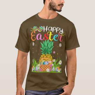 Pineapple Bunny Egg Hunting Funny Pineapple Lyckli T Shirt