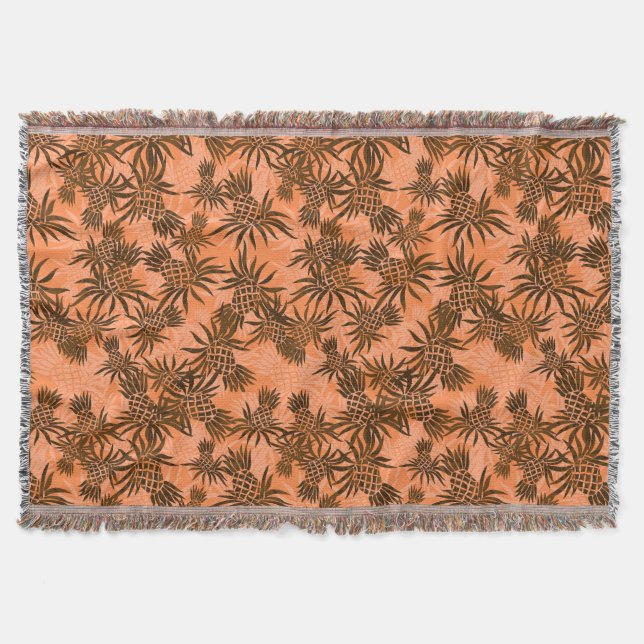 Pineapple Camo Hawaiian Throw Blanket Mysfilt (Framsidan)