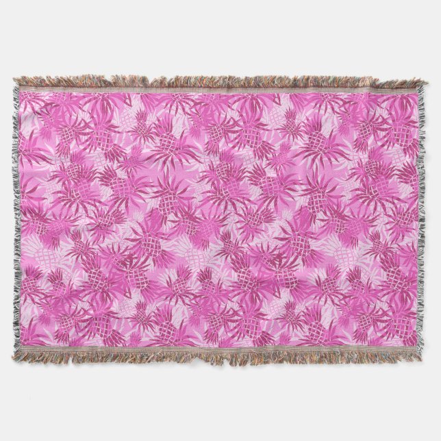 Pineapple Camo Hawaiian Throw Blanket Mysfilt (Framsidan)