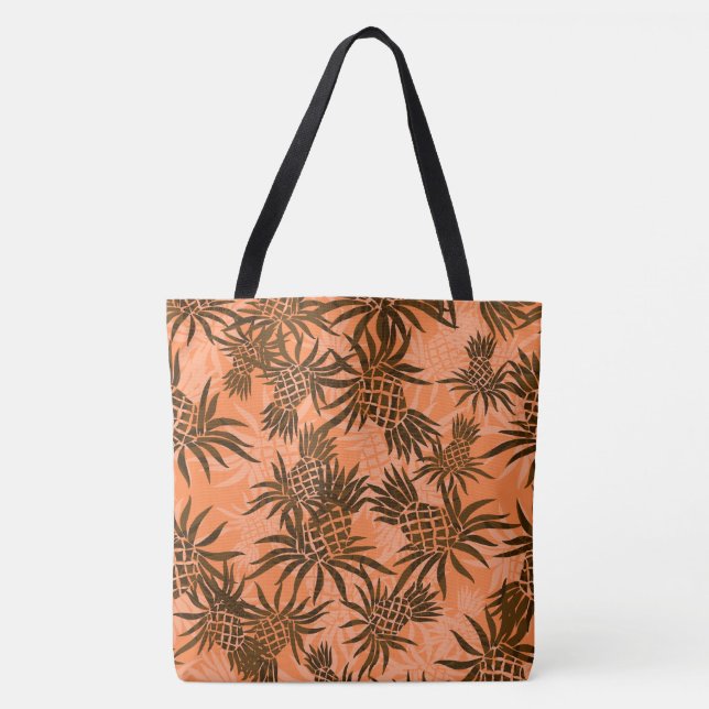 Pineapple Camo Hawaiian Tropical Beach Bag Tygkasse (Framsida)