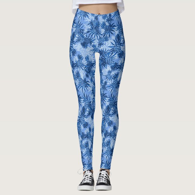 Pineapple Camo Hawaiian Tropical Leggings (Framsida)