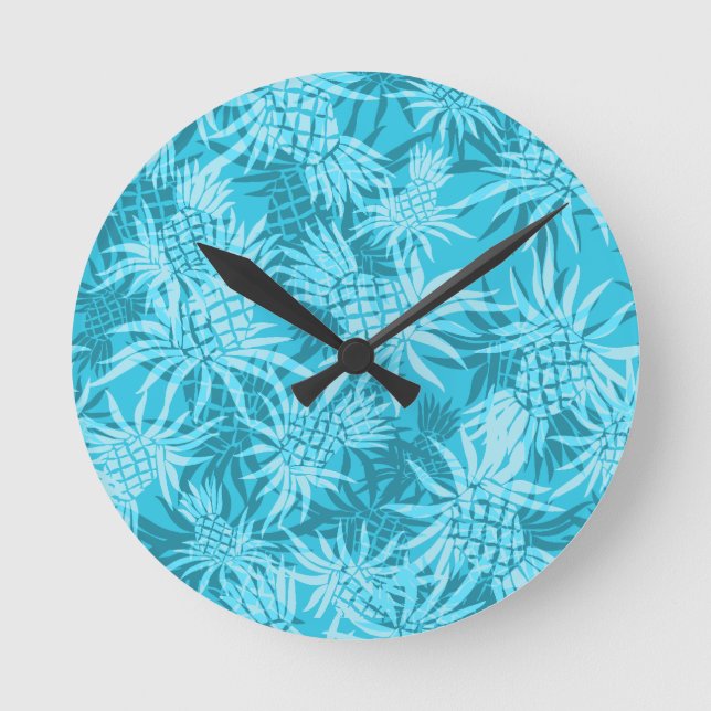 Pineapple Camo Hawaiian Wall Clocks Rund Klocka (Framsida)