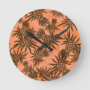 Pineapple Camo Hawaiian Wall Clocks Rund Klocka