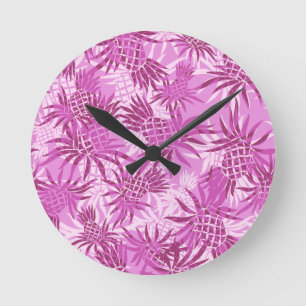 Pineapple Camo Hawaiian Wall Clocks Rund Klocka