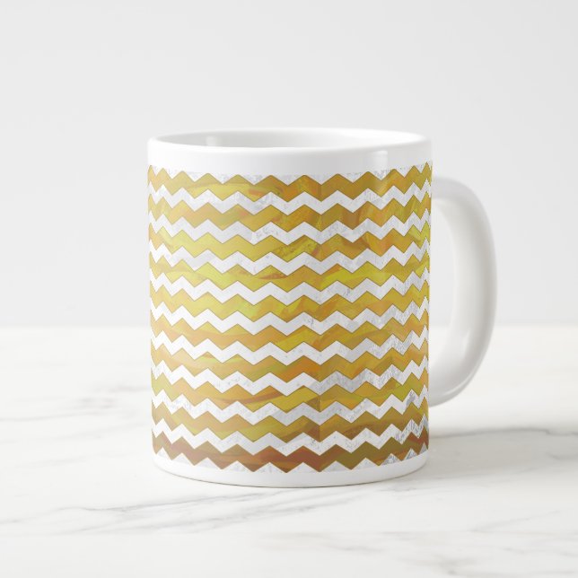 Pineapple Chevron Mönster Jumbo Mugg (Framsida höger)