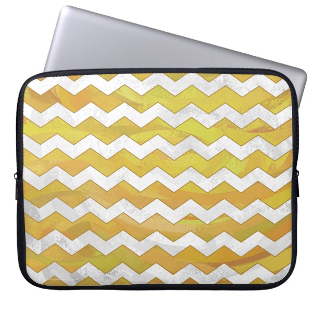 Pineapple Chevron Mönster Laptop Fodral (Framsidan)