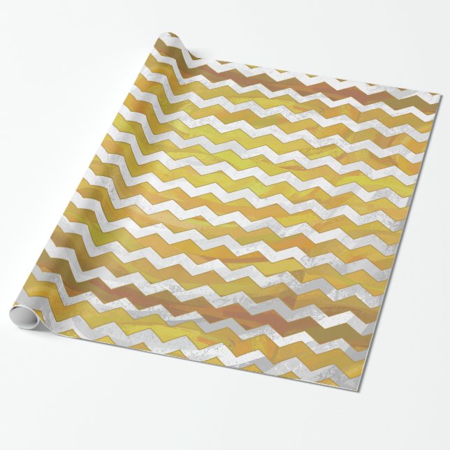 Pineapple Chevron Mönster Presentpapper (Utrullad)