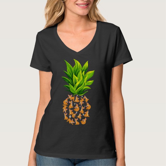 Pineapple Chihuahua T Shirt (Framsida)