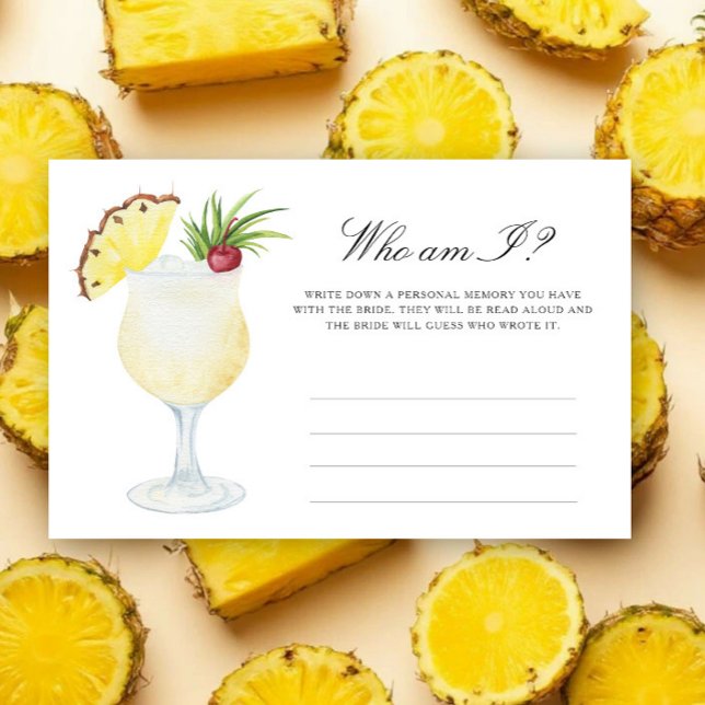 Pineapple Cocktail - Vem är jag bröllopsdusch spel Brevpapper (Skapare uppladdad)