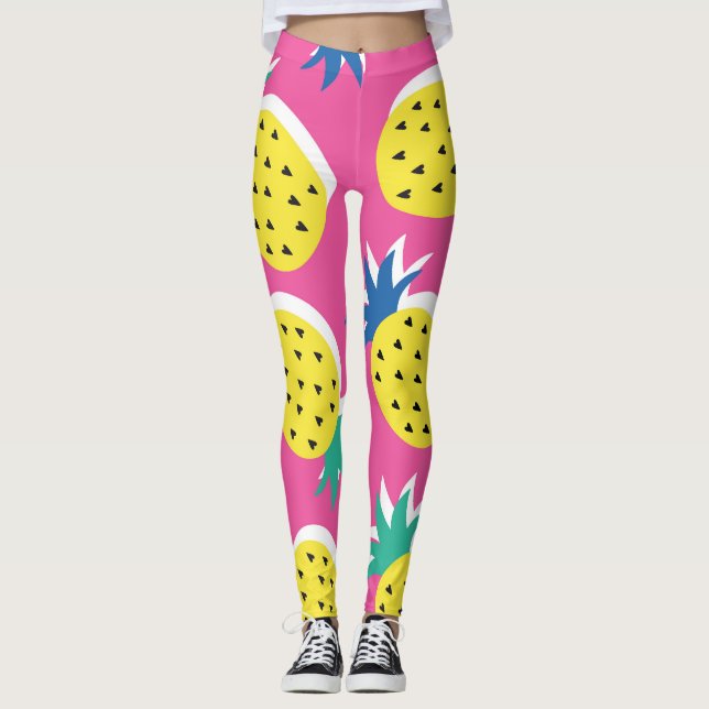 Pineapple Crazy Färg: Barnkonst. Leggings (Framsida)