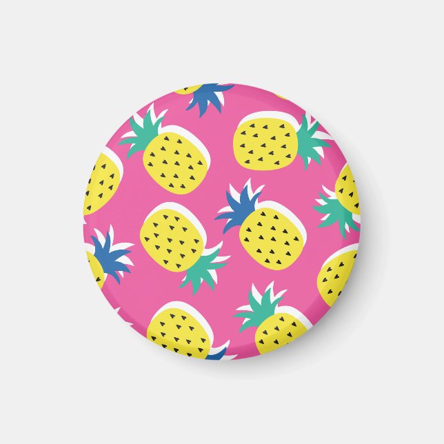 Pineapple Crazy Färg: Barnkonst. Magnet (Framsidan)