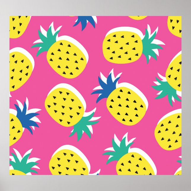 Pineapple Crazy Färg: Barnkonst. Poster (Framsidan)