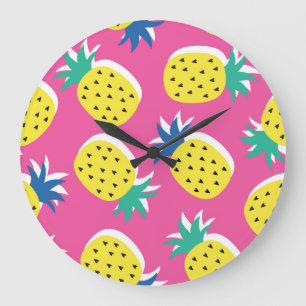 Pineapple Crazy Färg: Barnkonst. Stor Klocka