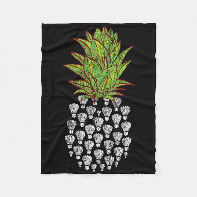 Pineapple Distress Design Badminton Sport Fleecefilt (Framsidan)