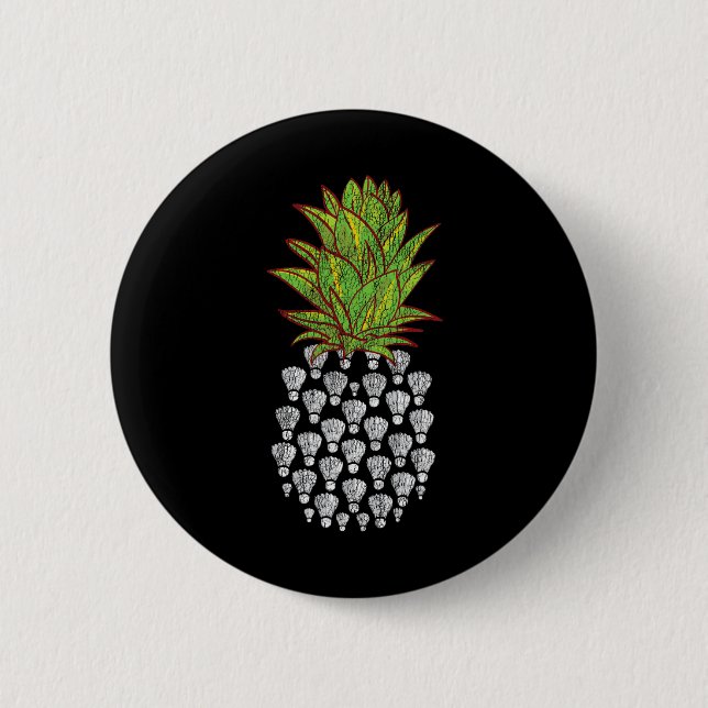 Pineapple Distress Design Badminton Sport Knapp (Framsida)