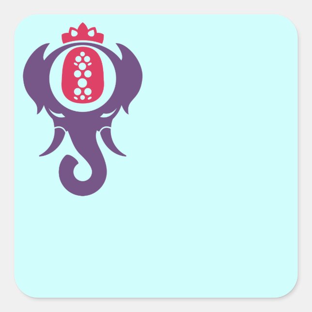 Pineapple Elephant Fyrkantigt Klistermärke (Framsida)