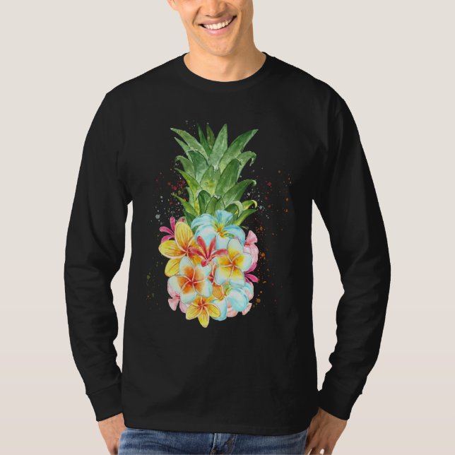 Pineapple Flowers Aloha Hawaiian Tee Pineapple Tee (Framsida)