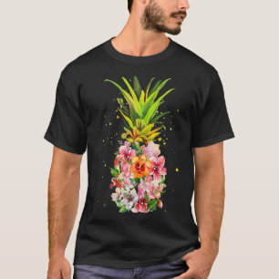 Pineapple Flowers Women Aloha Hawaii Vintage Hawai T Shirt