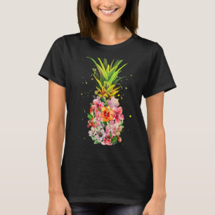 Pineapple Flowers Women Aloha Hawaii Vintage Hawai T Shirt