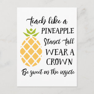 Pineapple för sommarskolelärarens uppskattning vykort