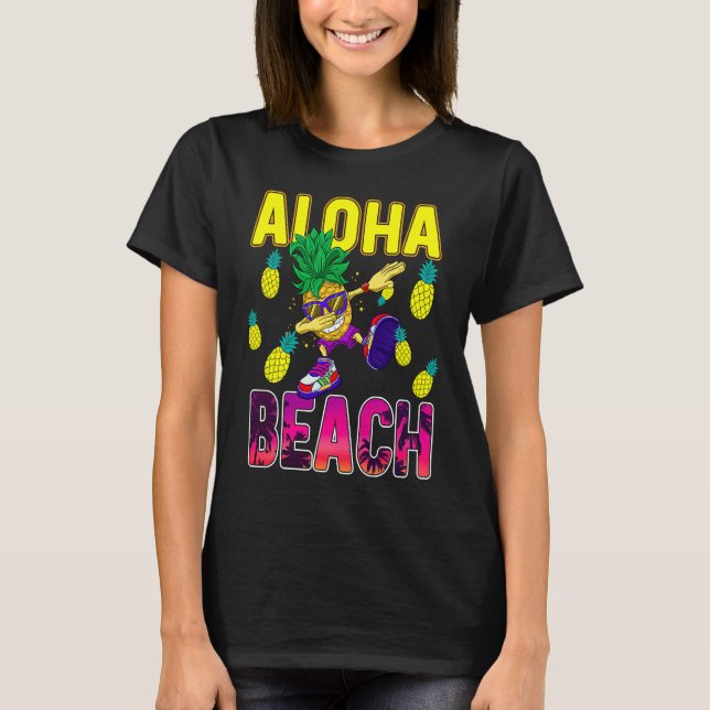 Pineapple  for Women Men Dabbing Aloha Hawaii Summ T Shirt (Framsida)
