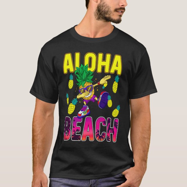Pineapple  for Women Men Dabbing Aloha Hawaii Summ T Shirt (Framsida)