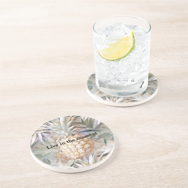 Pineapple från Tropical Cream Guld Underlägg (Sidan)