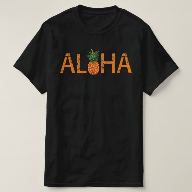 Pineapple Fruit Aloha Beacher Hawaii T Shirt (Design framsida)
