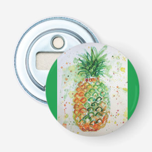Pineapple Fruit Food Tropical Art Orange Lime Cute Flasköppnare