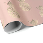 Pineapple Fruits Ro Guld Tropical Summer Peach Presentpapper<br><div class="desc">Contemporary minimalism florenceKdesign</div>