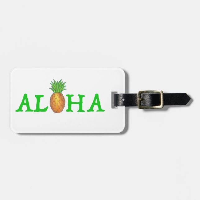 Pineapple-frukt från ALOHA Tropical Hawaiian Bagagebricka (Horisontell Framsida)