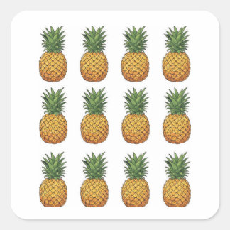Pineapple  fyrkantigt klistermärke