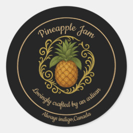 Pineapple Glow – Artisan Jam Label Runt Klistermärke