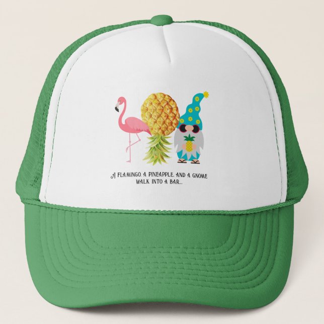 Pineapple Gnome Flamingo Joke Keps (Framsida)