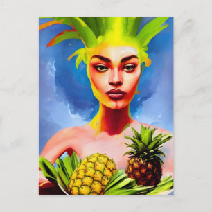 Pineapple Goddes Postcard Vykort