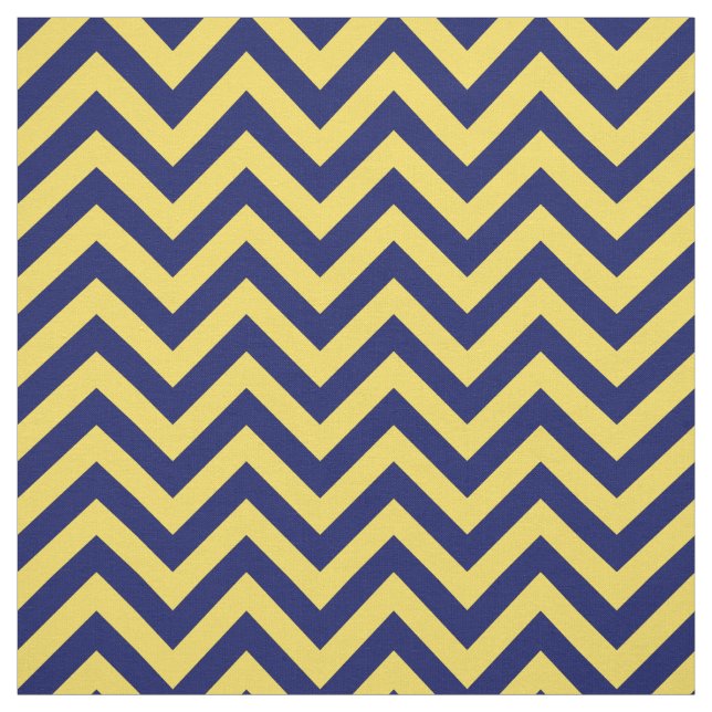 Pineapple Gult Navy Blue LG Chevron Mönster 12I Tyg (Provkarta)