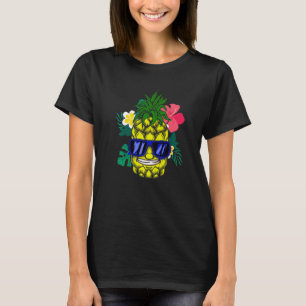 Pineapple Hawaiian Aloha Tropical Honolulu Women M T Shirt