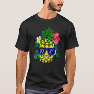 Pineapple Hawaiian Aloha Tropical Honolulu Women M T Shirt